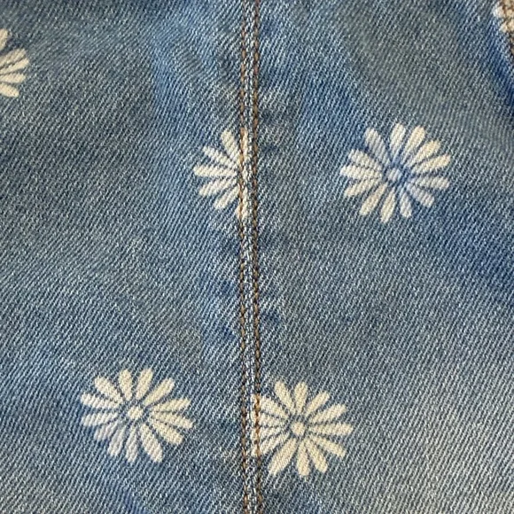 Denim Blue Kids Overalls with Floral Print - Picture 2 of 8